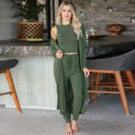 Women's Knitted Slim-fit Fashion Vest And Trousers Sports Suit