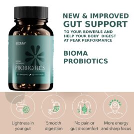 BIOMA Probiotic Gut Support - Vegan, Gluten Free, 60 Caps